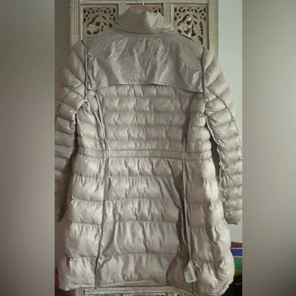 Patrizia Pepe Jacket Woman Beige Tan Detachable Hood Puffer Faux Fur Sz XS or 42 - Picture 6 of 10